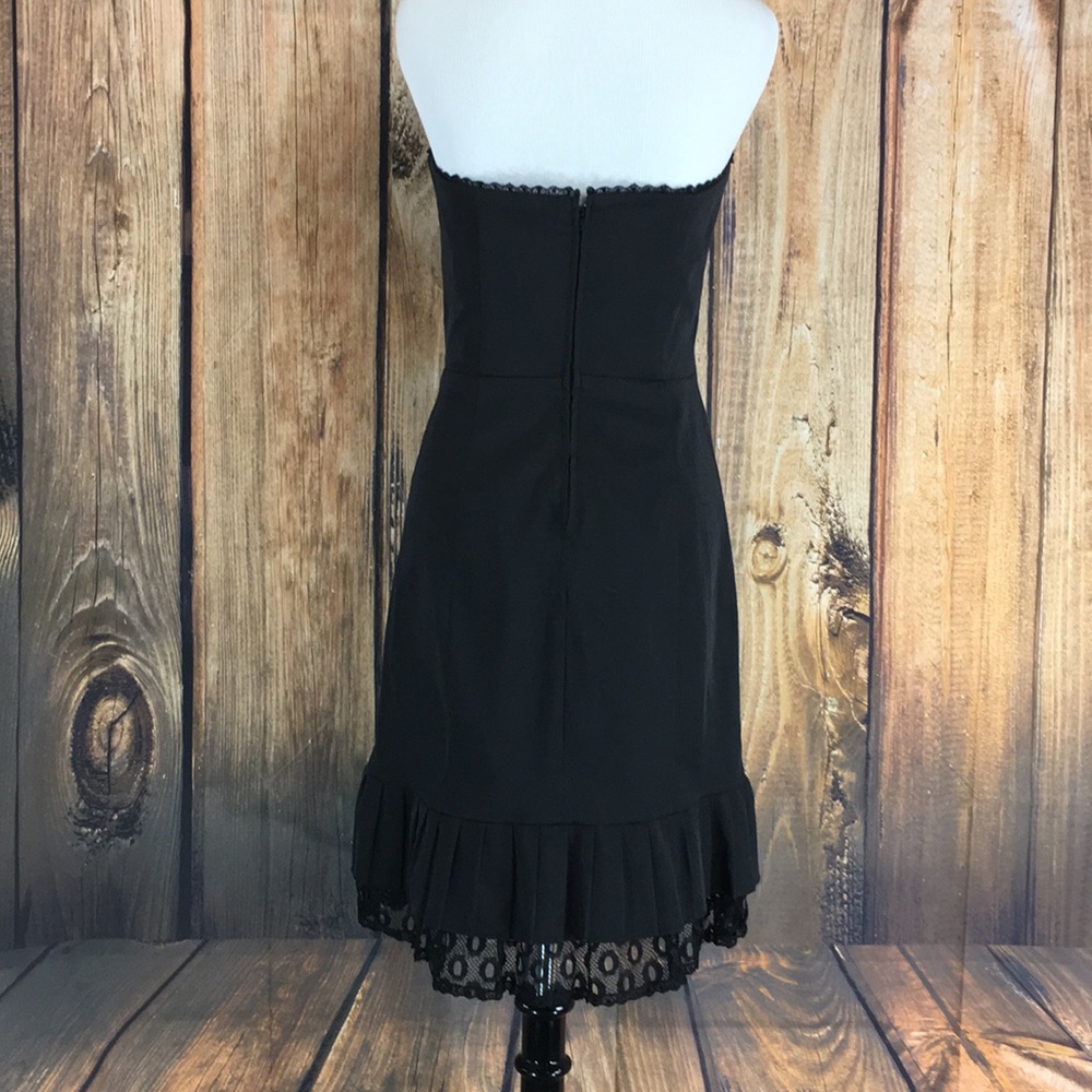 ☮️BETSEY JOHNSON black strapless dress size 6 - Picture 4 of 7